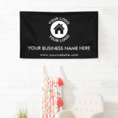 Aangepaste zakelijke Logo - zwarte reclamebanner Spandoek (Insitu)