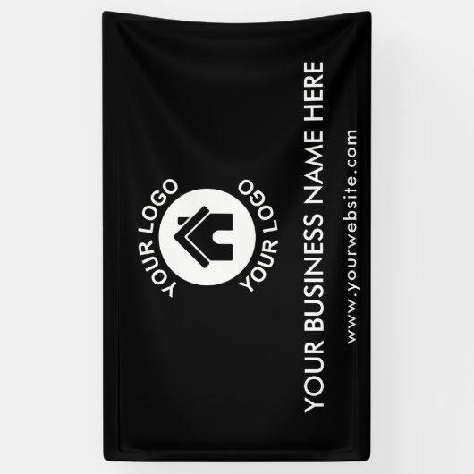 Aangepaste zakelijke Logo - zwarte reclamebanner Spandoek