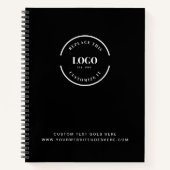 Aangepaste zakelijke logotekst Corporate Black Min Notitieboek (Voorkant)