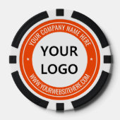 Aangepaste zakelijke logotekst pokerchips kies kle (Voorkant)