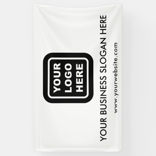 Aangepaste zakelijke logotekst promotioneel spandoek (Verticaal)