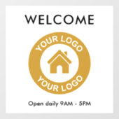 Aangepaste zakelijke logotekst raamsticker (Vel)