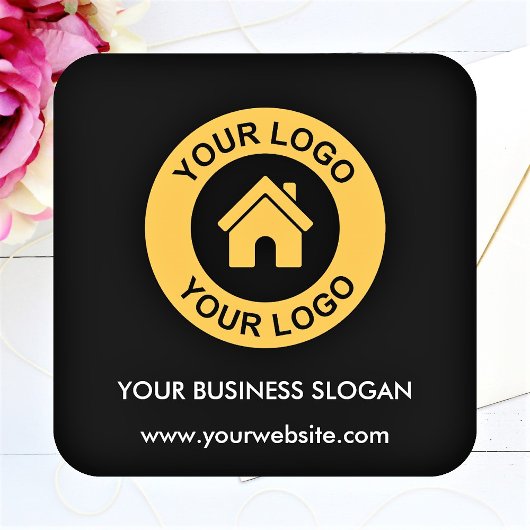 Aangepaste zakelijke logotekst slogan vierkante sticker