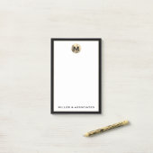 Aangepaste zakelijke Luxe Initiaal Logo Post-it® Notes (Op bureau)