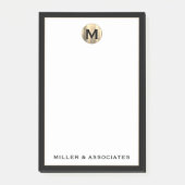 Aangepaste zakelijke Luxe Initiaal Logo Post-it® Notes (Voorkant)