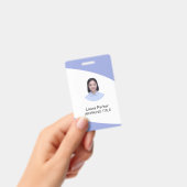 Aangepaste Zakelijke Medewerker Foto Tekst Hemelbl Badge (Handheld)