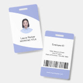 Aangepaste Zakelijke Medewerker Foto Tekst Hemelbl Badge (Voor- en achterkant)