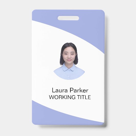 Aangepaste Zakelijke Medewerker Foto Tekst Hemelbl Badge (Voorzijde)