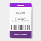 Aangepaste zakelijke medewerker Fototekst Paars Badge (Achterkant)