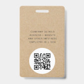 Aangepaste zakelijke medewerker Kaart rustieke amb Badge (Achterkant)