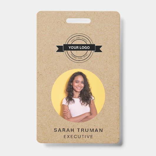 Aangepaste zakelijke medewerker Kaart rustieke amb Badge (Voorzijde)