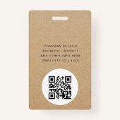 Aangepaste zakelijke medewerker Kaart rustieke amb Badge (Achterkant)