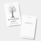 Aangepaste zakelijke naam gemachtigd gastbadge badge (Voor- en achterkant)