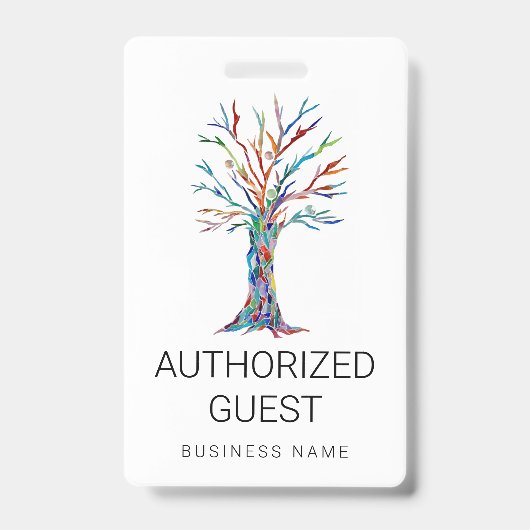 Aangepaste zakelijke naam gemachtigd gastbadge badge (Voorzijde)
