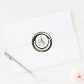 🌀 Aangepaste Zakelijke Naam Moderne Abstracte Cir Ronde Sticker (Envelop)
