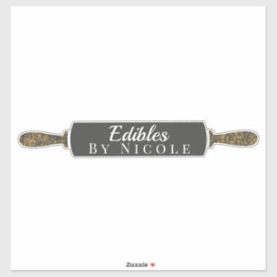 Aangepaste Zakelijke Naam Rolpin Bakkerij Eetwaren Sticker