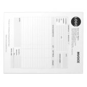 Aangepaste zakelijke offerte en factuurformulier notitieblok (Voorkant)