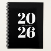 Aangepaste Zakelijke Planner Zwart Witte Organizer (Voorkant)