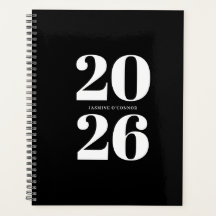 Aangepaste Zakelijke Planner Zwart Witte Organizer