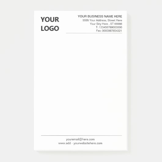 Aangepaste zakelijke post-it Noteer uw eigen ontwe Post-it® Notes (Voorkant)