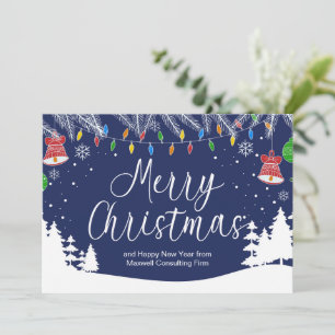 Aangepaste Zakelijke Prettig Kerstfeest Blauw Feestdagenkaart