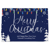 Aangepaste Zakelijke Prettig Kerstfeest Feestelijk Groot Cadeauzakje (Voorkant)