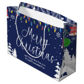 Aangepaste Zakelijke Prettig Kerstfeest Feestelijk Groot Cadeauzakje (Achterkant Gekanteld)