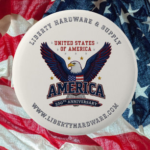 Aangepaste zakelijke promotieknop USA 250 naam Ronde Button 5,7 Cm