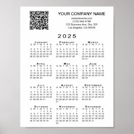 Aangepaste zakelijke QR-code 2025 Kalender Poster