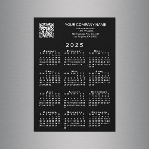 Aangepaste Zakelijke QR-code 2025 Kalender Zwarte 