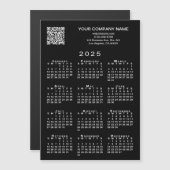 Aangepaste Zakelijke QR-code 2025 Kalender Zwarte  (Voorkant / Achterkant)