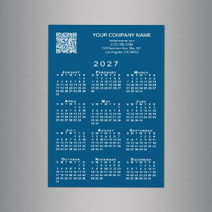 Aangepaste zakelijke QR-code 2027 Agenda Blauwe ma