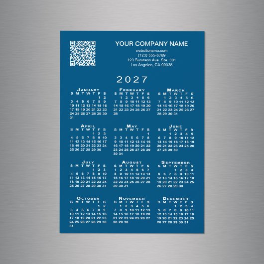Aangepaste zakelijke QR-code 2027 Agenda Blauwe ma