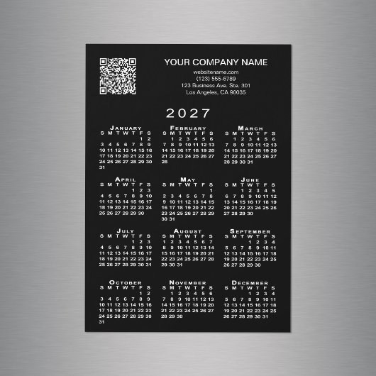 Aangepaste zakelijke QR-code 2027 Agenda Zwarte ma