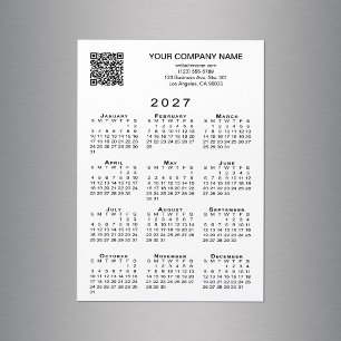 Aangepaste zakelijke QR-code 2027 kalender magneet