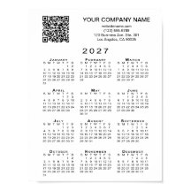 Aangepaste zakelijke QR-code 2027 kalender