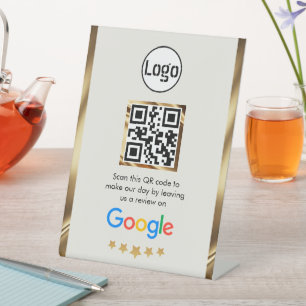 Aangepaste zakelijke QR-code Google Review Reclamebord Met Voetstuk