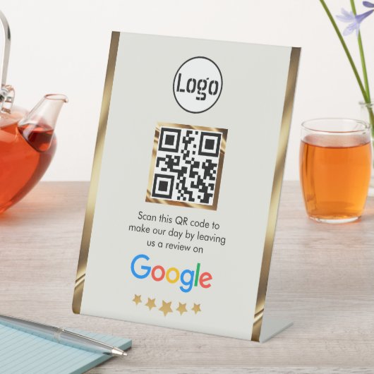 Aangepaste zakelijke QR-code Google Review Reclamebord Met Voetstuk (Insitu)