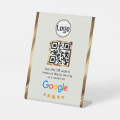 Aangepaste zakelijke QR-code Google Review Reclamebord Met Voetstuk (Voorkant)
