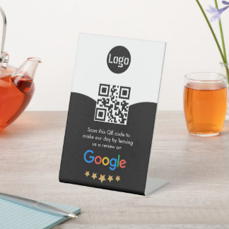 Aangepaste zakelijke QR-code Google Review Reclamebord Met Voetstuk