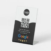 Aangepaste zakelijke QR-code Google Review Reclamebord Met Voetstuk (Voorkant)