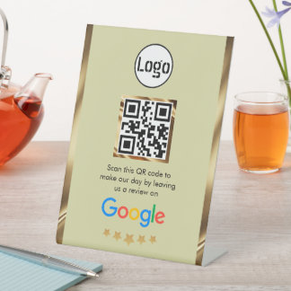 Aangepaste zakelijke QR-code Google Review Reclamebord Met Voetstuk