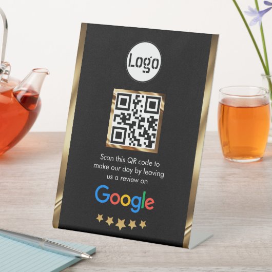 Aangepaste zakelijke QR-code Google Review Reclamebord Met Voetstuk (Insitu)