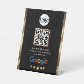 Aangepaste zakelijke QR-code Google Review Reclamebord Met Voetstuk (Voorkant)