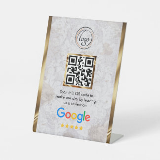 Aangepaste zakelijke QR-code Google Review Reclamebord Met Voetstuk