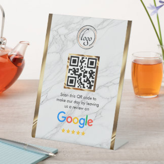 Aangepaste zakelijke QR-code Google Review Reclamebord Met Voetstuk