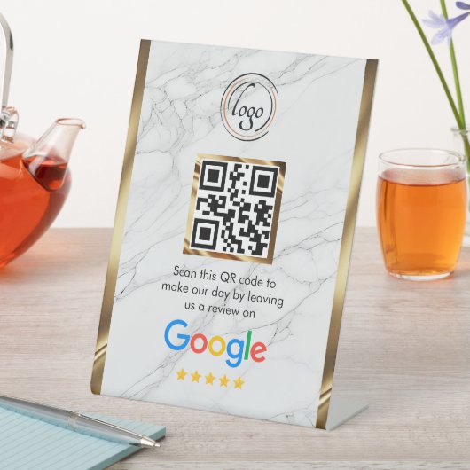 Aangepaste zakelijke QR-code Google Review Reclamebord Met Voetstuk (Insitu)