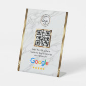 Aangepaste zakelijke QR-code Google Review Reclamebord Met Voetstuk (Voorkant)