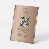 Aangepaste zakelijke QR-code Google Review Reclamebord Met Voetstuk (Voorkant)
