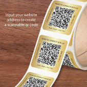 Aangepaste Zakelijke QR Code Goud Vierkante Sticker